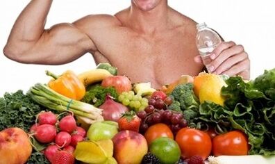 trái cây và rau quả cho sức mạnh nam giới